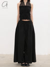 BASERANGE France organic cotton Nehru lace patchwork vest camisole BAS-TONT-LA-SP25-BLACK (BROWN)